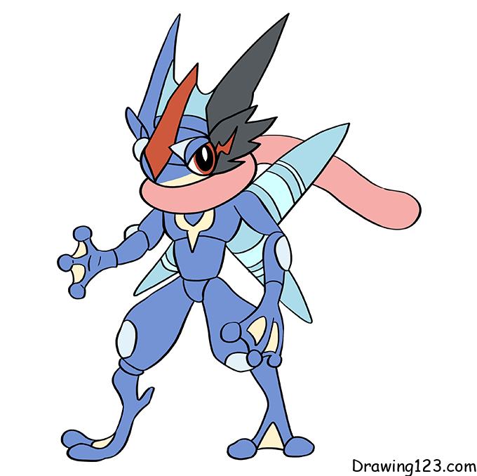 menggambar Pokemon Ash dan Greninja