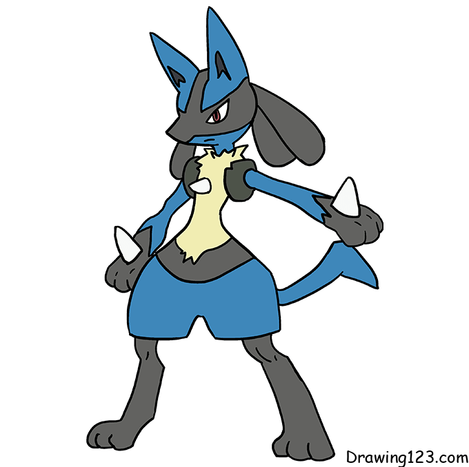 menggambar Pokemon Lucario