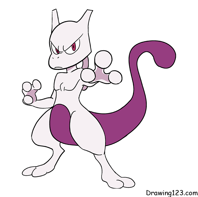 menggambar Pokemon Mewtwo