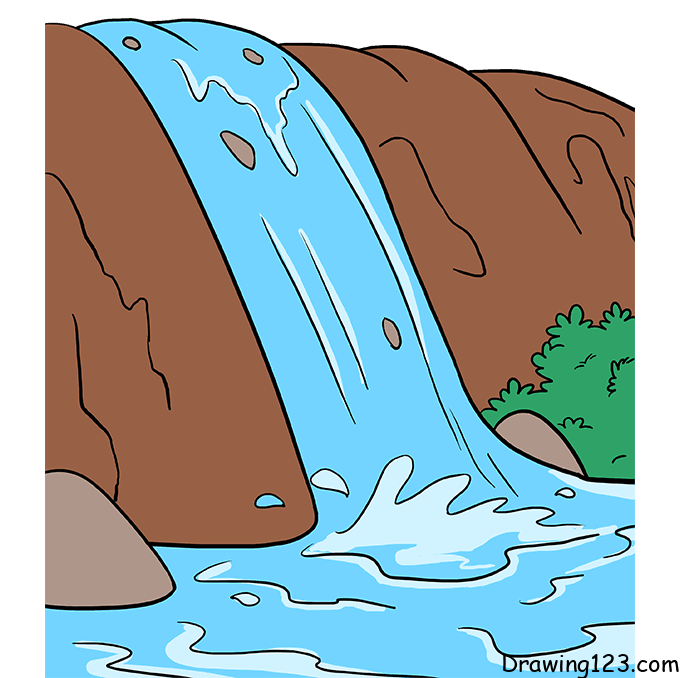 menggambar Air terjun