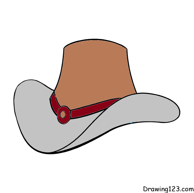 menggambar Topi koboi