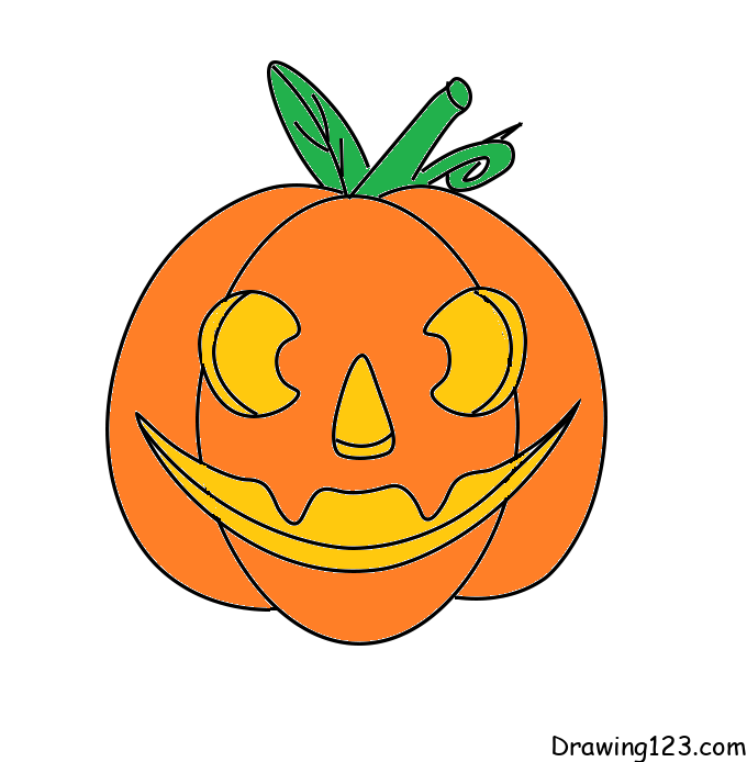 menggambar Labu Halloween