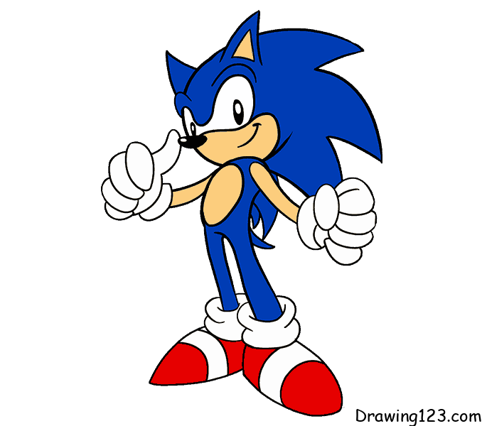 menggambar Sonic (Sonik) 