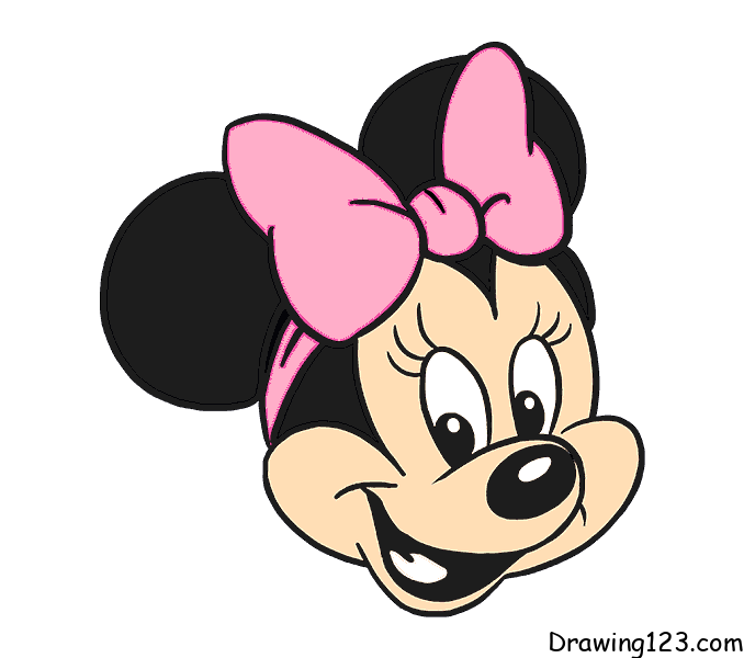 menggambar Minnie Mouse