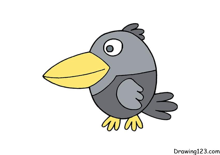 menggambar Burung gagak