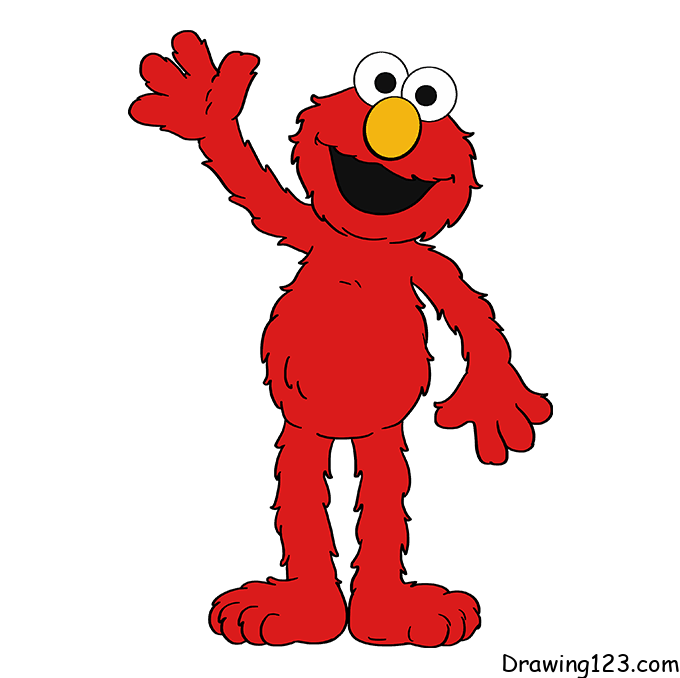 menggambar Monster dari Sesame Street