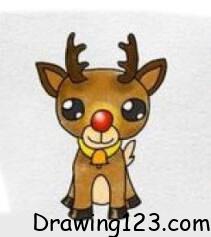 Christmas Reindeer Drawing Idea 3