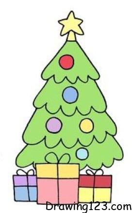 Christmas Tree Drawing Idea 5