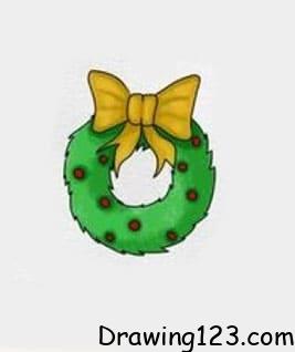 Christmas Wreath Drawing Idea