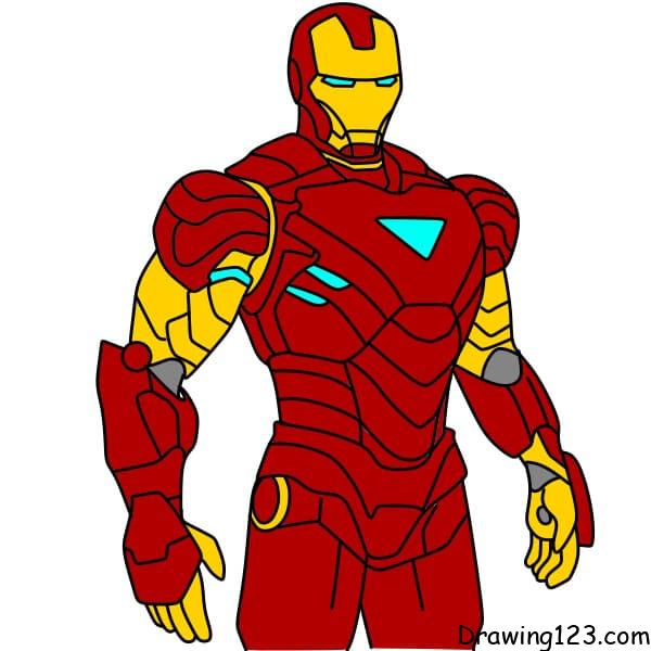 menggambar Iron Man( Manusia Besi)
