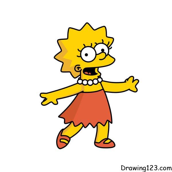 Drawing-Lisa-Simpson-step-10-4