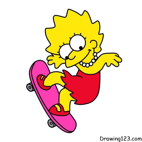 Drawing-Lisa-Simpson-step-11