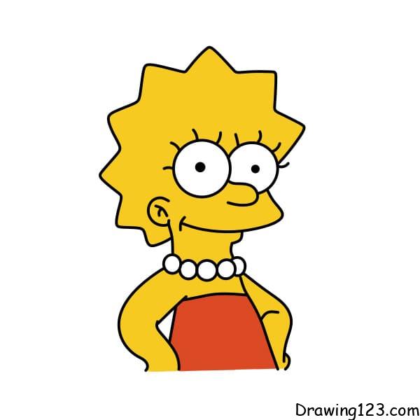 Drawing-Lisa-Simpson-step-8-1