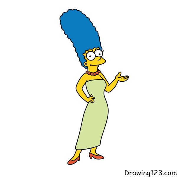 menggambar Marge Simpson