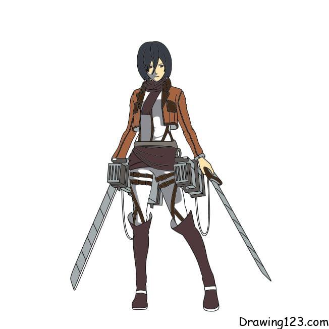 menggambar Mikasa Ackerman