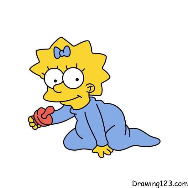 menggambar Maggie Simpson