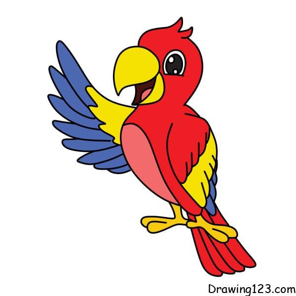 menggambar Burung beo