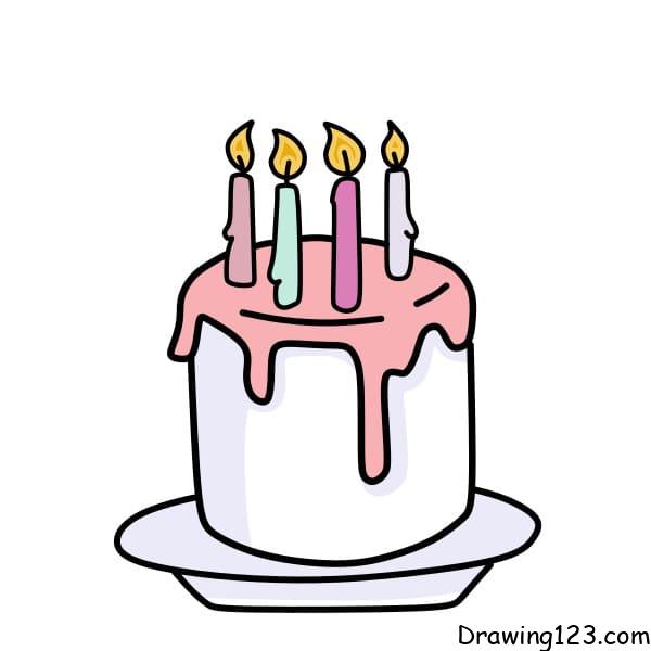 menggambar Kue Ulang Tahun