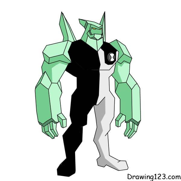 menggambar Ben 10 DIAMOND HEAD