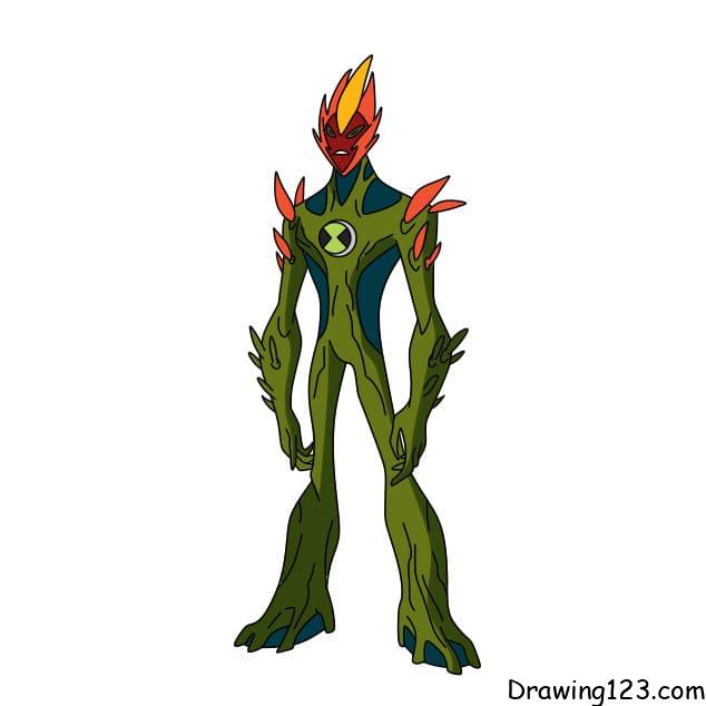 menggambar Ben 10 Swampfire