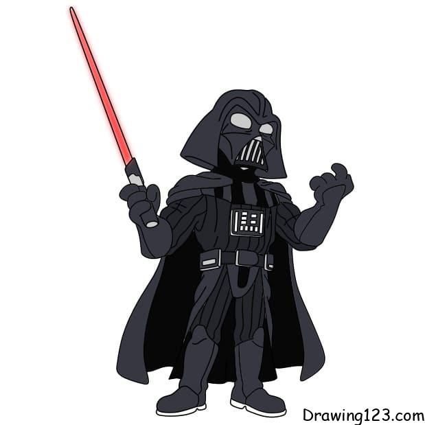 menggambar Darth Vader