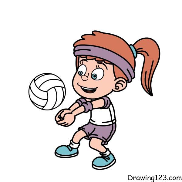 menggambar Pemain Bola Voli