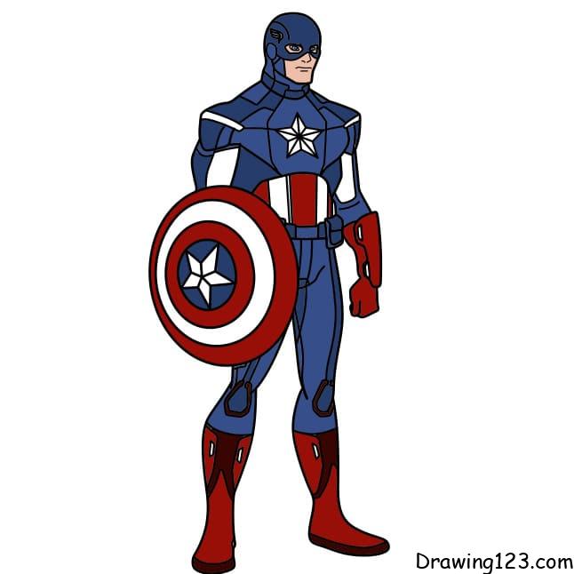 menggambar Captain America