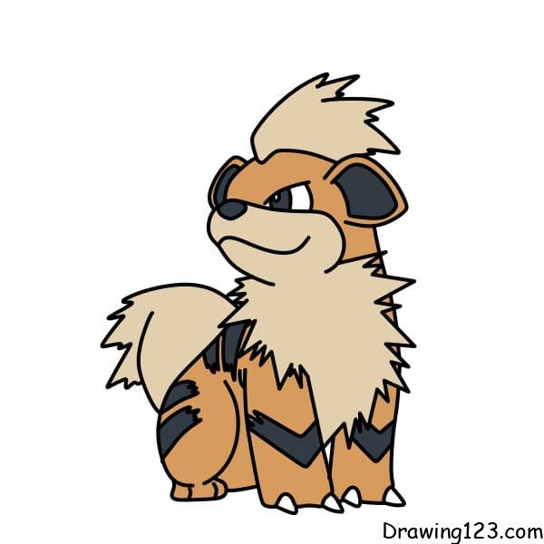 menggambar Pokemon Growlithe