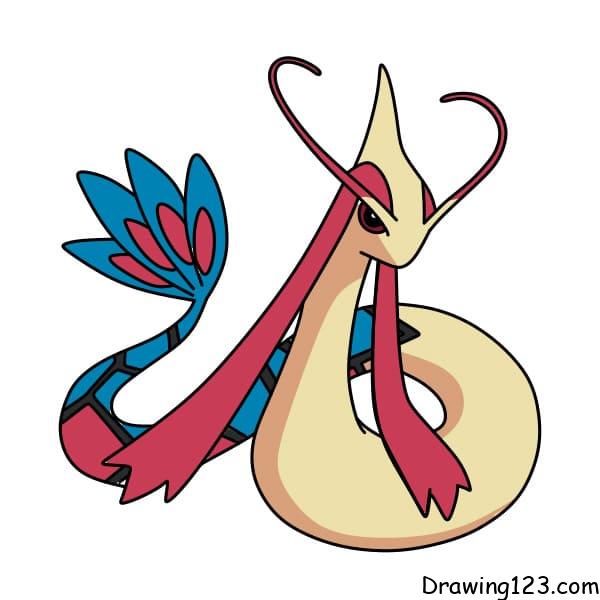 menggambar Milotic Pokemon