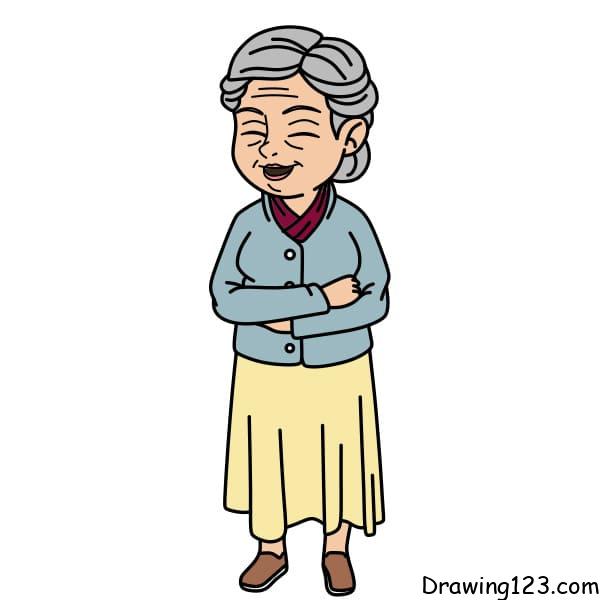 menggambar Wanita Tua (Wanita)