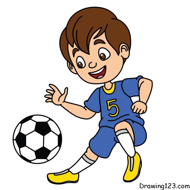 menggambar Pemain Sepak Bola