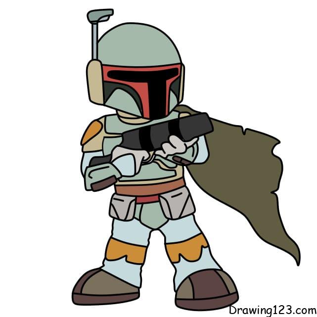 menggambar Boba Fett