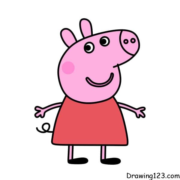 menggambar Babi Peppa