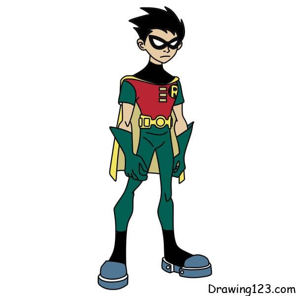 menggambar Robin (Remaja Titans)