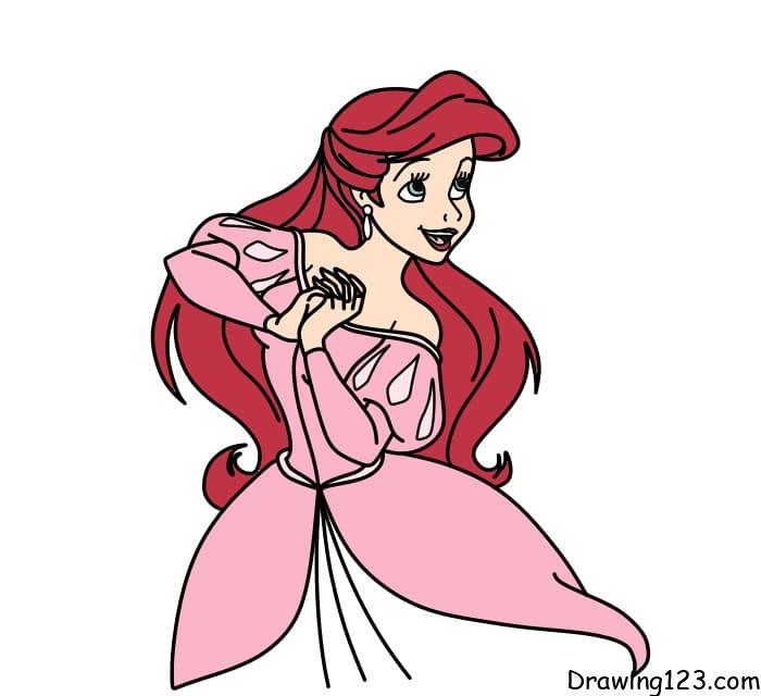menggambar Putri Duyung Ariel