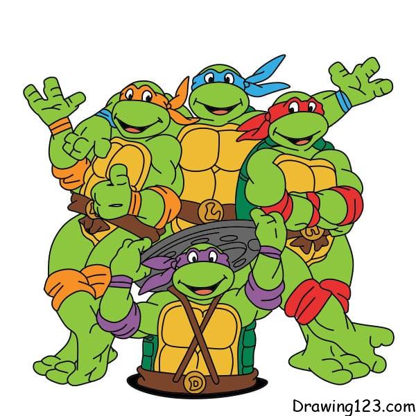 menggambar Kura-kura Ninja