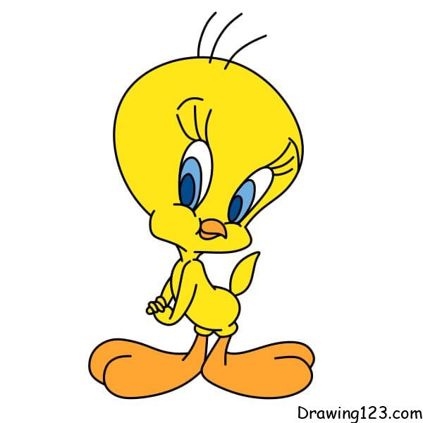 menggambar Burung Tweety