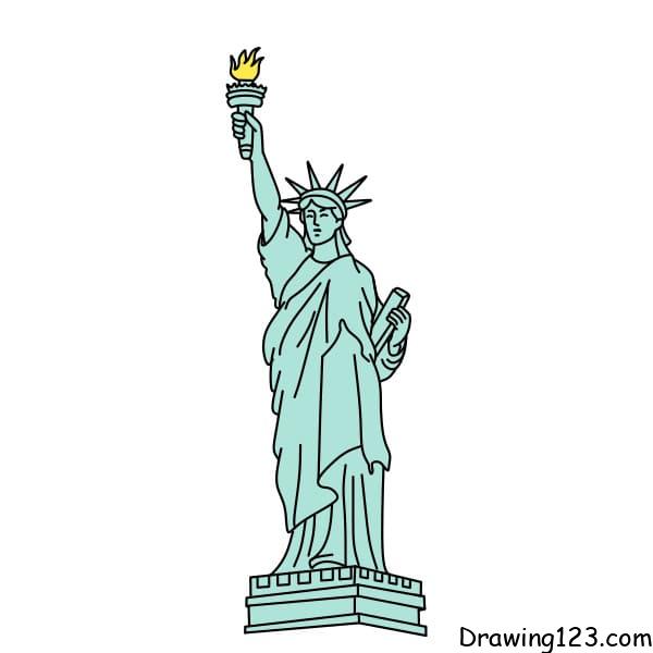 menggambar Patung Liberty
