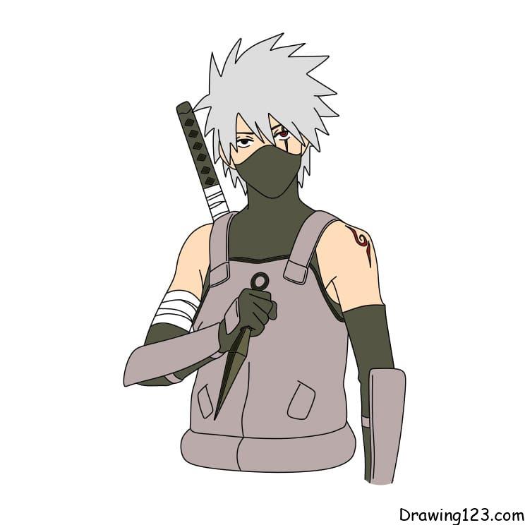 How-to-draw-Kakashi-Hatake-step8-2