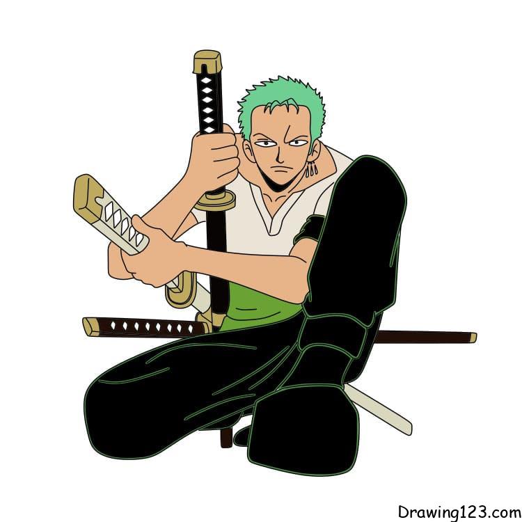 how to draw Roronoa Zoro