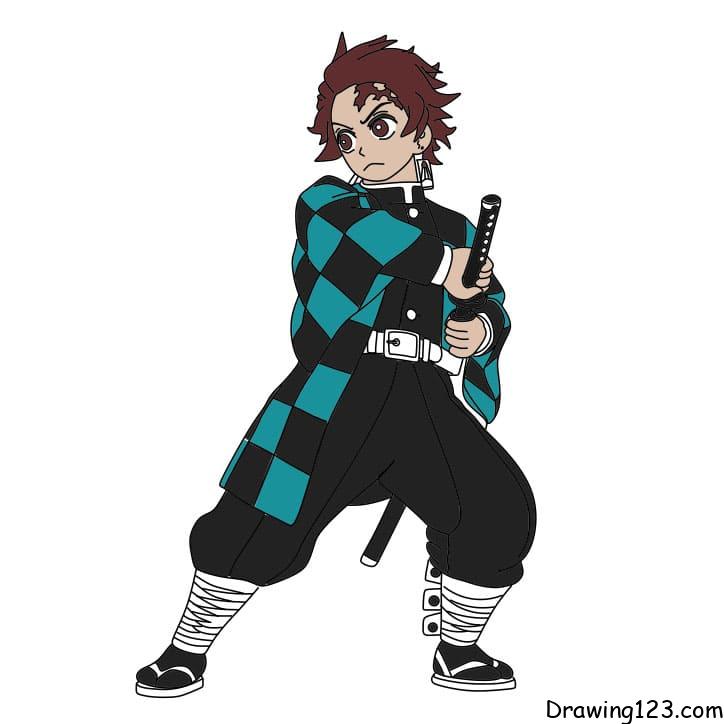 How-to-draw-Tanjiro-Step-13-2