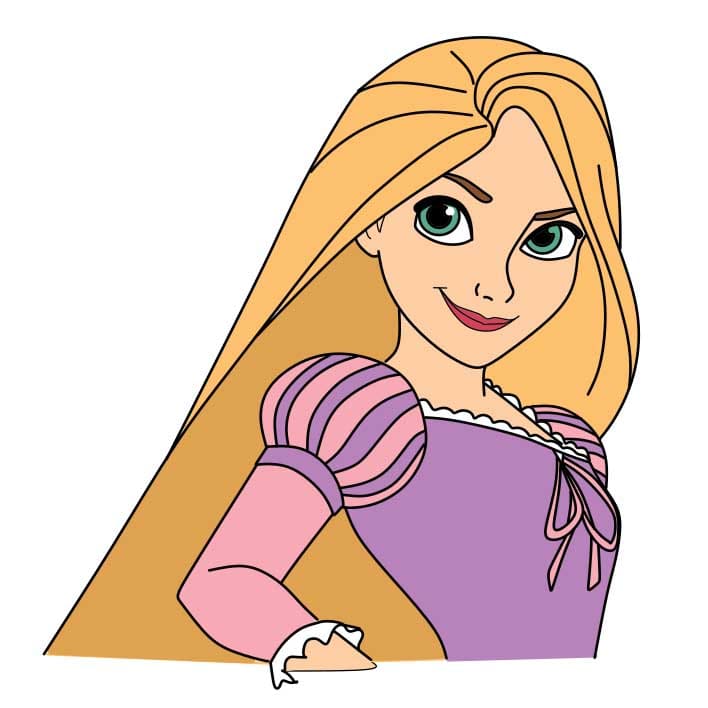 How-to-draw-a-rattan-hair-princess-Step-8