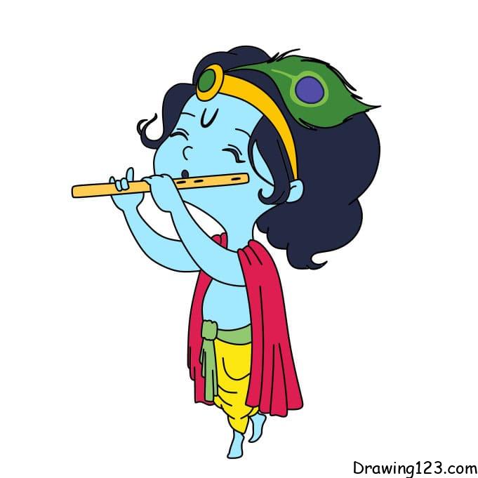 how-to-draw-Lord-Krishna-step-11-7