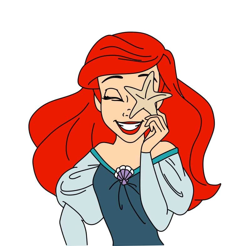 How-to-Draw-Mermaid-Ariel-Step-10