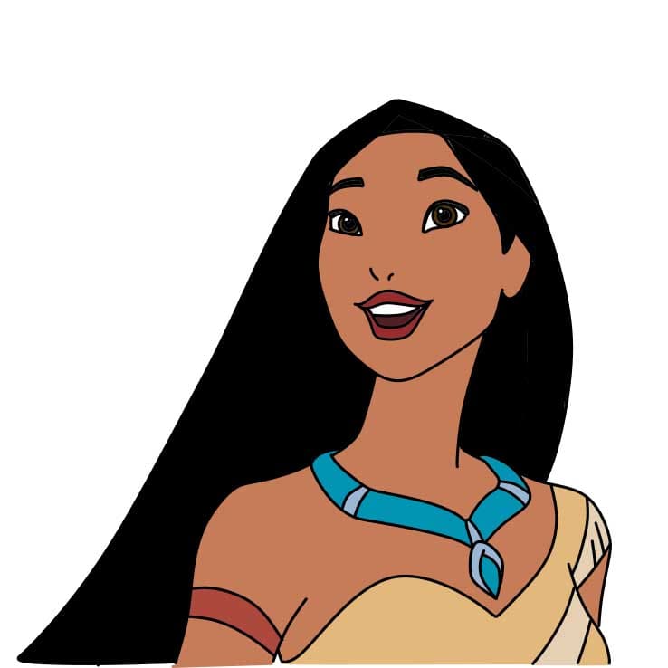 How-to-draw-Pocahontas-Step-7-9