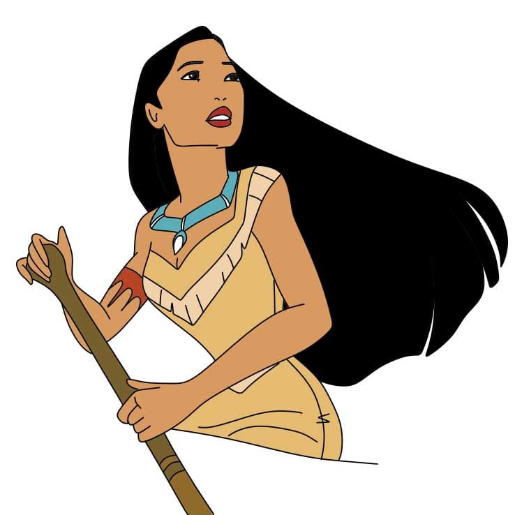 How-to-draw-Pocahontas-Step-9