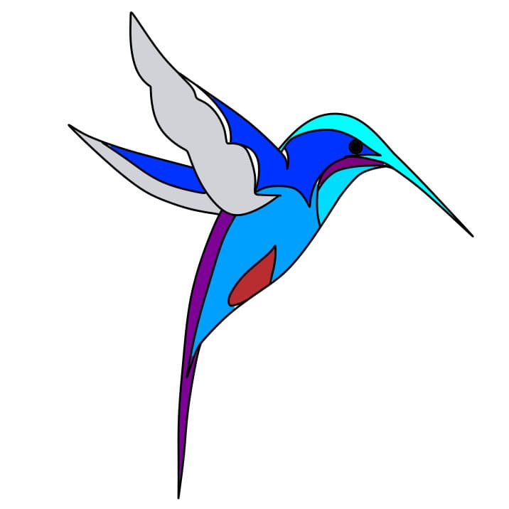 menggambar burung kolibri