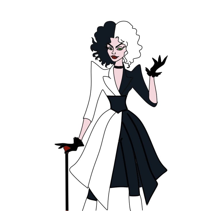 menggambar Cruella de Vil