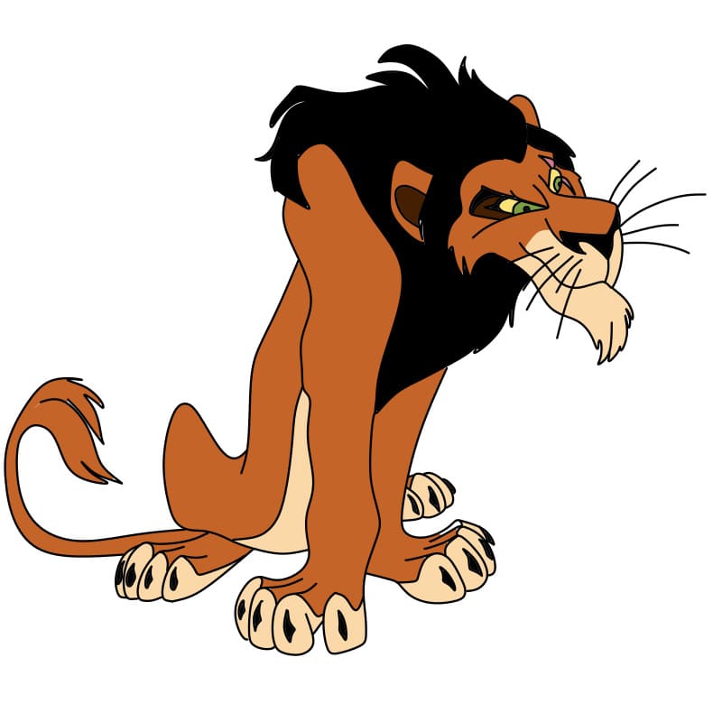 menggambar Scar (dari The Lion King)