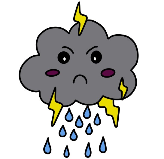 menggambar Rain Clouds